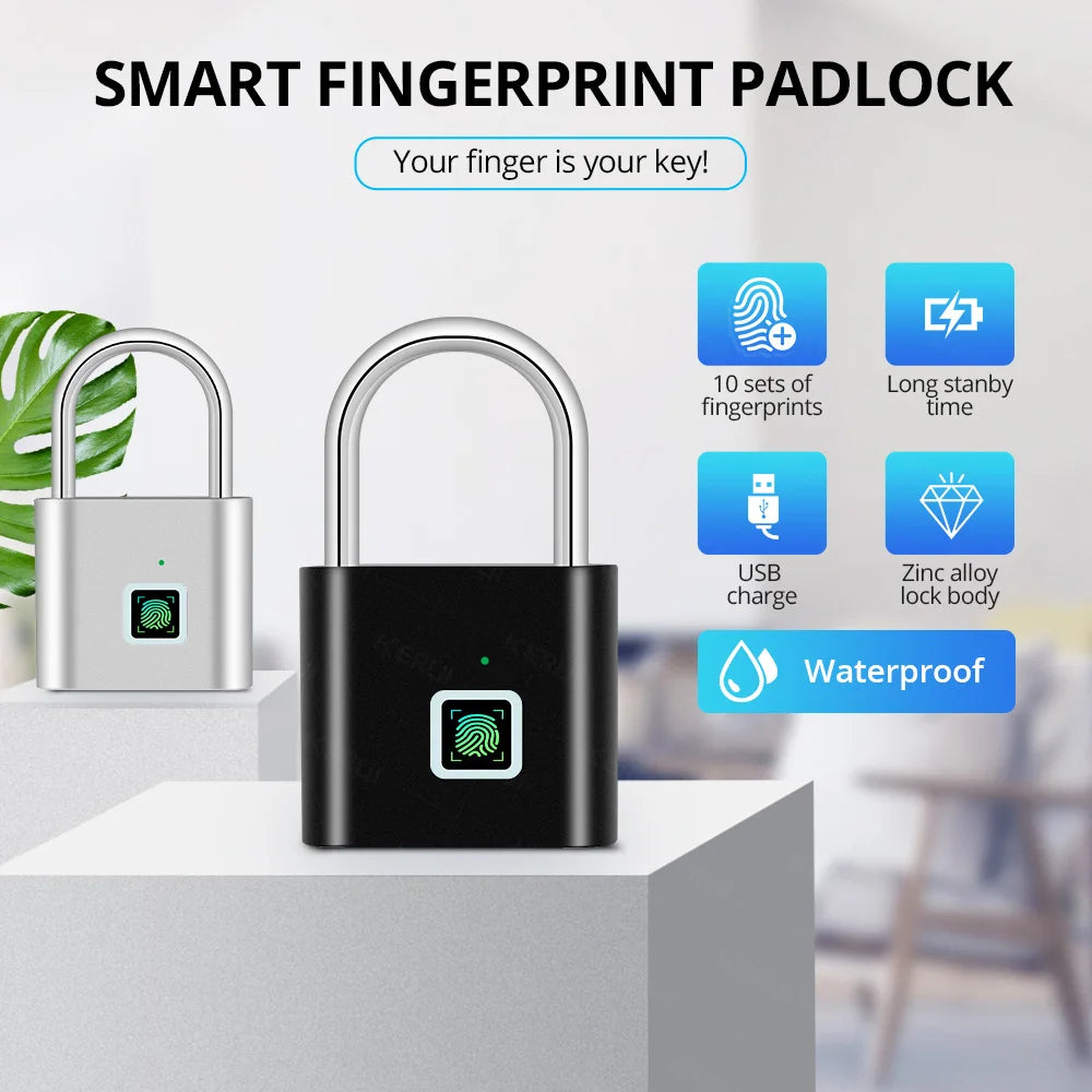 Anti-theft portable lock with fingerprint
