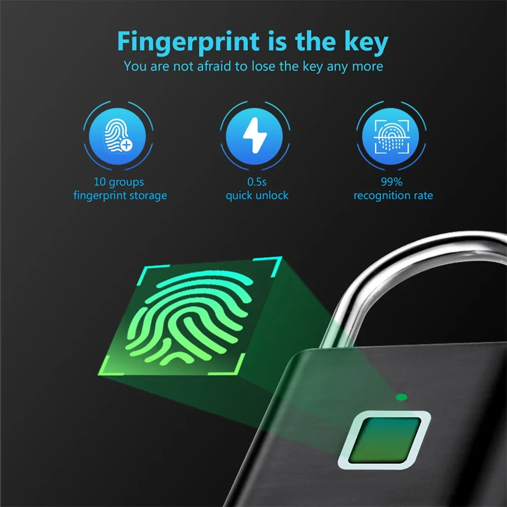 Anti-theft portable lock with fingerprint